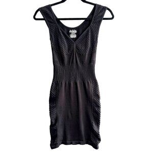 INTIMATELY Free People Women Mesh Tight Stretch Knit Dress Sz XS Black 34-6